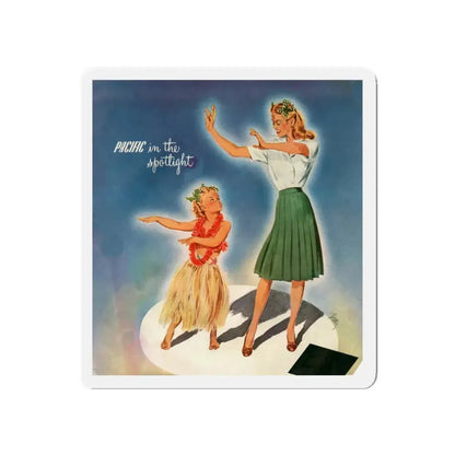 Pacific in the spotlight, advertisement, 1945 (Magazine Illustration) Refrigerator Magnet - The Sticker Space