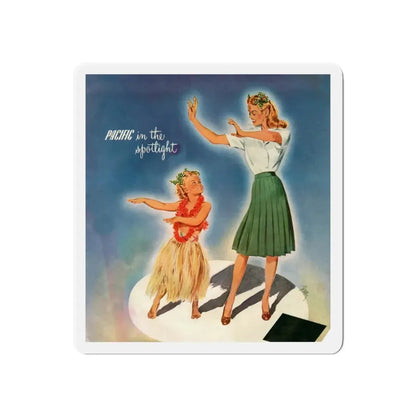 Pacific in the spotlight, advertisement, 1945 (Magazine Illustration) Refrigerator Magnet - The Sticker Space