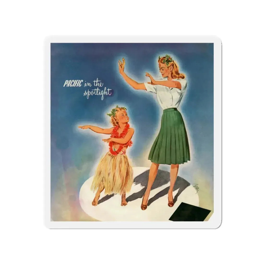 Pacific in the spotlight, advertisement, 1945 (Magazine Illustration) Refrigerator Magnet - The Sticker Space