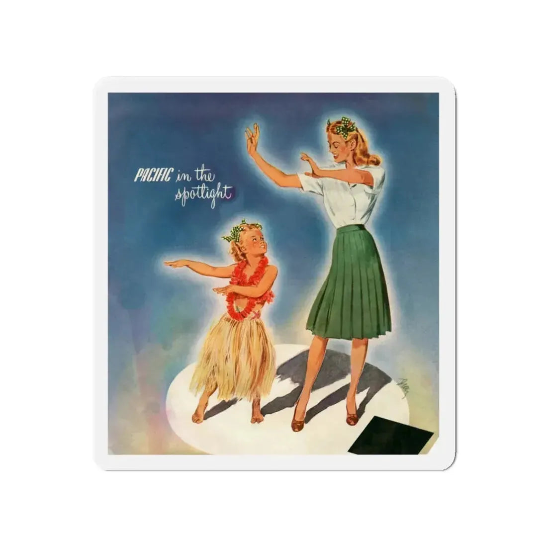 Pacific in the spotlight, advertisement, 1945 (Magazine Illustration) Refrigerator Magnet - The Sticker Space