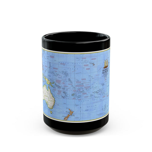 Pacific - Islands of the (1974) (Map) Black Coffee Mug-15oz-The Sticker Space