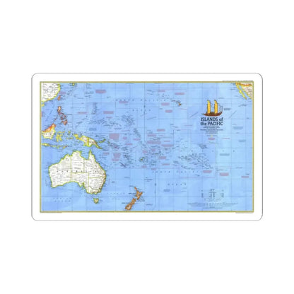 Pacific - Islands of the (1974) (Map) STICKER Vinyl Kiss-Cut Decal 2 Inch White - The Sticker Space