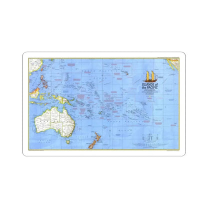 Pacific - Islands of the (1974) (Map) STICKER Vinyl Kiss-Cut Decal 3 Inch White - The Sticker Space