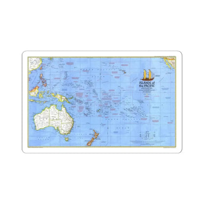 Pacific - Islands of the (1974) (Map) STICKER Vinyl Kiss-Cut Decal 4 Inch White - The Sticker Space