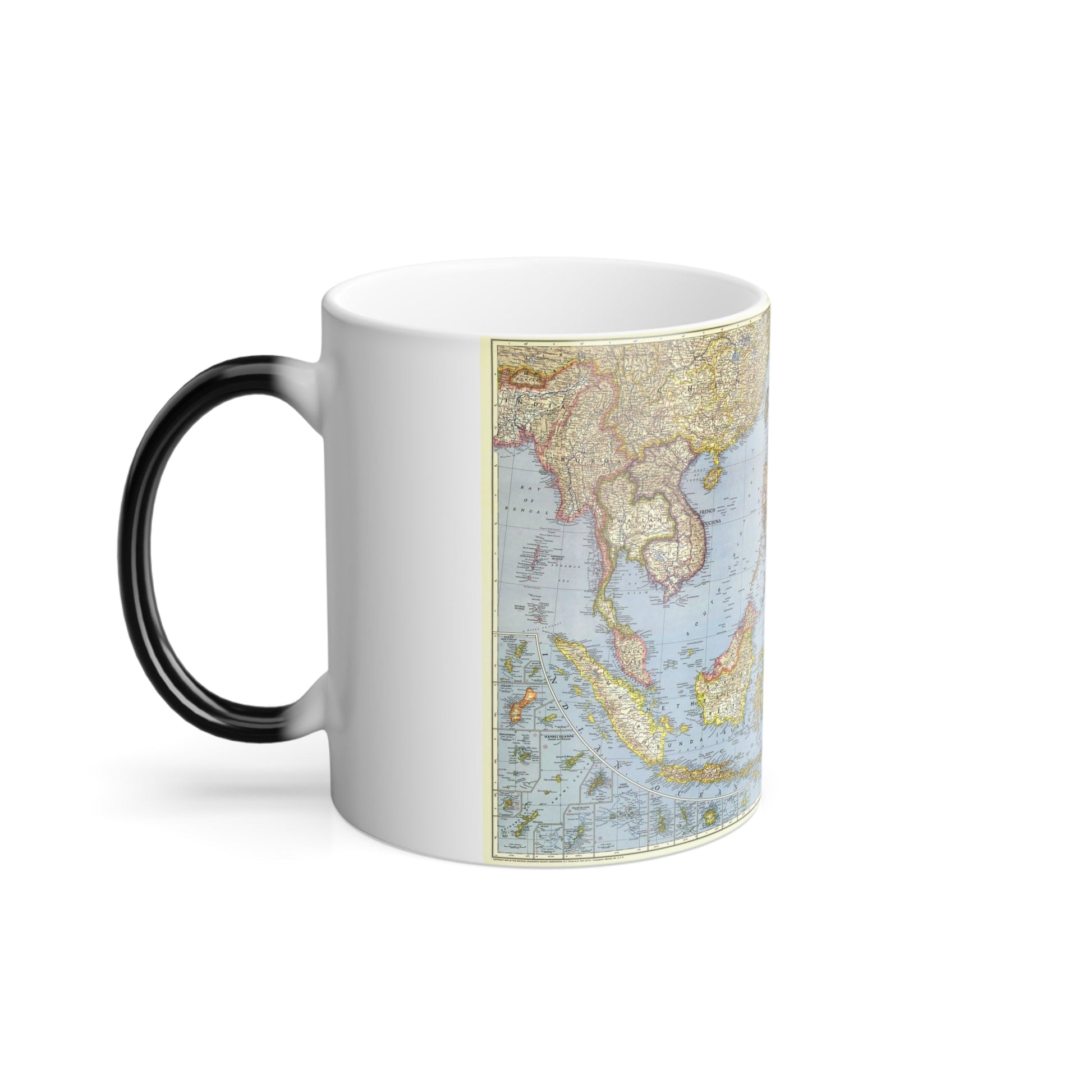 Pacific Islands - Southeast Asia (1944) (Map) Color Changing Mug 11oz-11oz-The Sticker Space