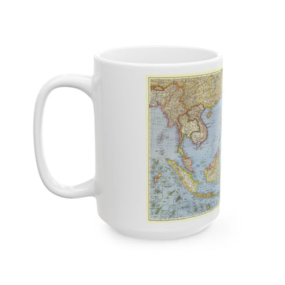 Pacific Islands - Southeast Asia (1944) (Map) White Coffee Mug-The Sticker Space