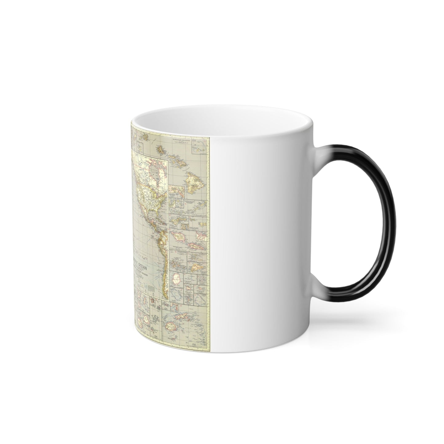 Pacific Ocean (1936) (Map) Color Changing Mug 11oz-11oz-The Sticker Space