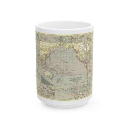 Pacific Ocean (1936) (Map) White Coffee Mug-15oz-The Sticker Space