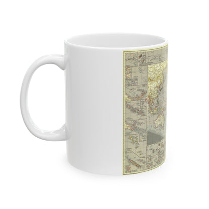 Pacific Ocean (1936) (Map) White Coffee Mug-The Sticker Space