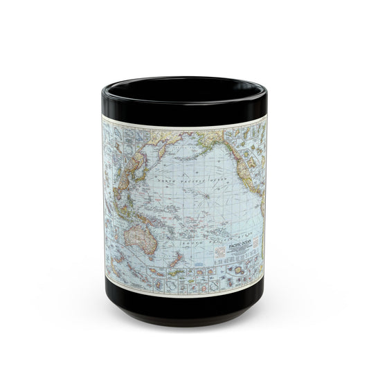 Pacific Ocean (1952) (Map) Black Coffee Mug-15oz-The Sticker Space