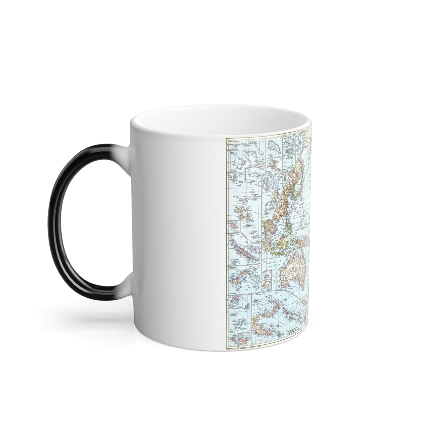 Pacific Ocean (1952) (Map) Color Changing Mug 11oz-11oz-The Sticker Space