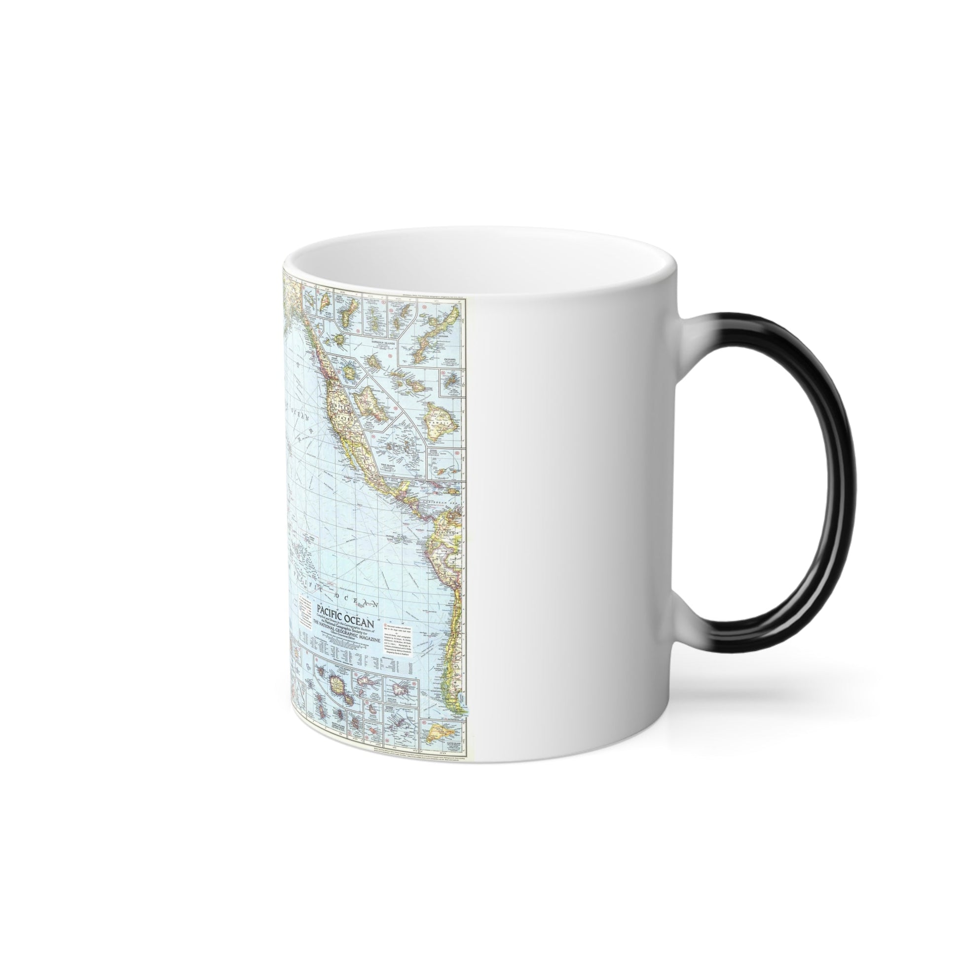 Pacific Ocean (1952) (Map) Color Changing Mug 11oz-11oz-The Sticker Space