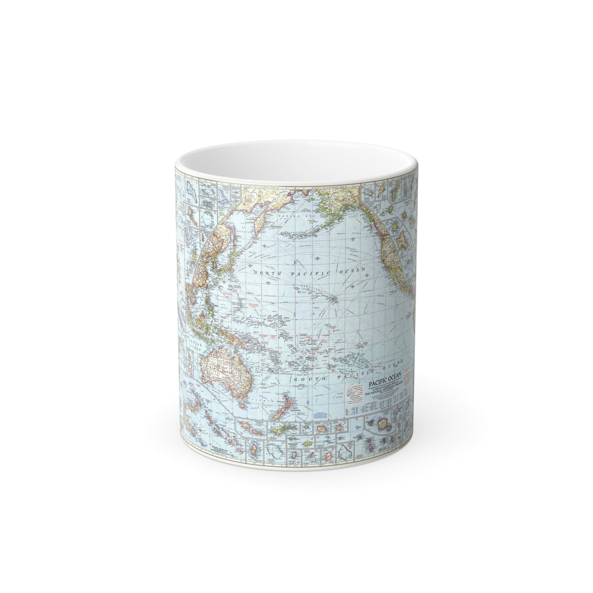 Pacific Ocean (1952) (Map) Color Changing Mug 11oz-11oz-The Sticker Space