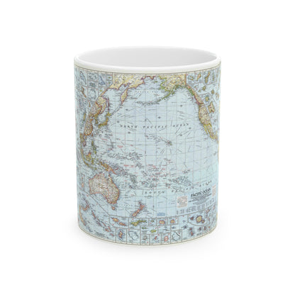 Pacific Ocean (1952) (Map) White Coffee Mug-11oz-The Sticker Space