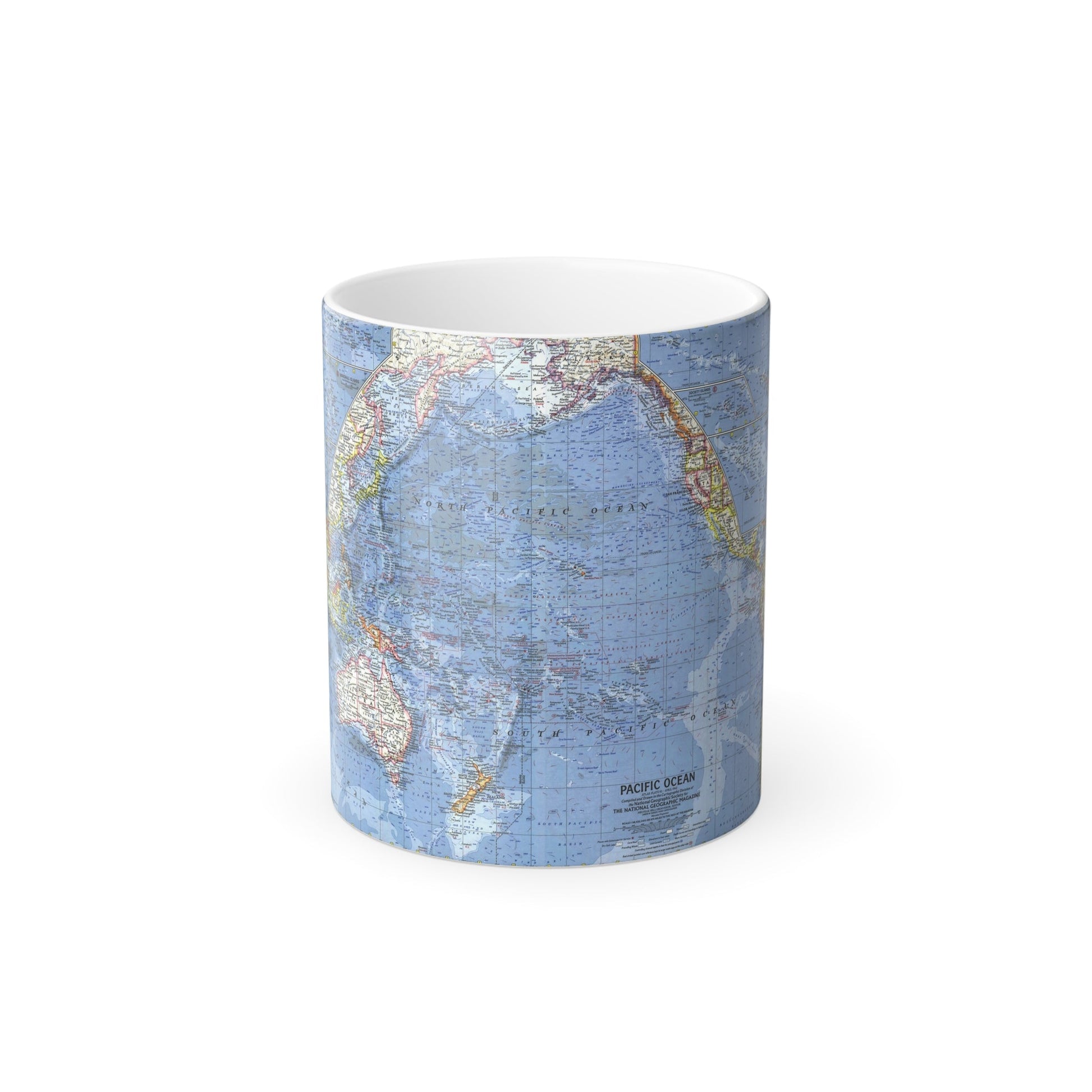 Pacific Ocean (1962) (Map) Color Changing Mug 11oz-11oz-The Sticker Space