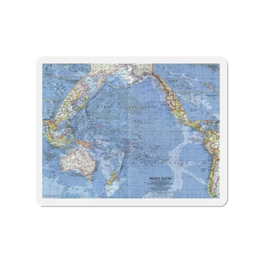 Pacific Ocean (1962) (Map) Refrigerator Magnet - The Sticker Space