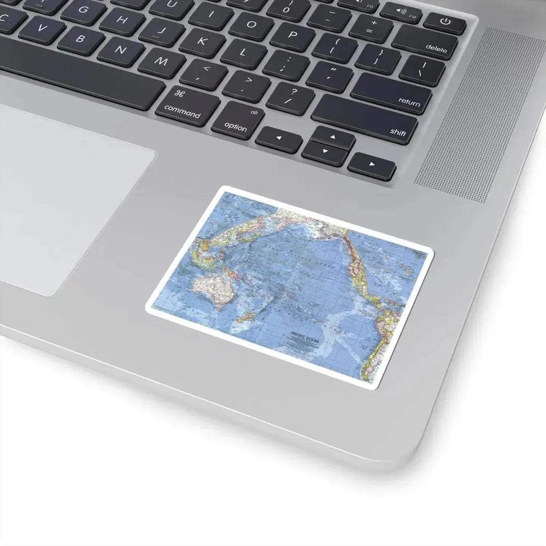 Pacific Ocean (1962) (Map) STICKER Vinyl Kiss-Cut Decal - The Sticker Space