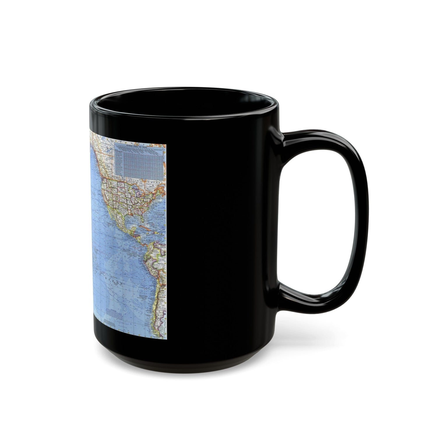 Pacific Ocean (1969) (Map) Black Coffee Mug-The Sticker Space