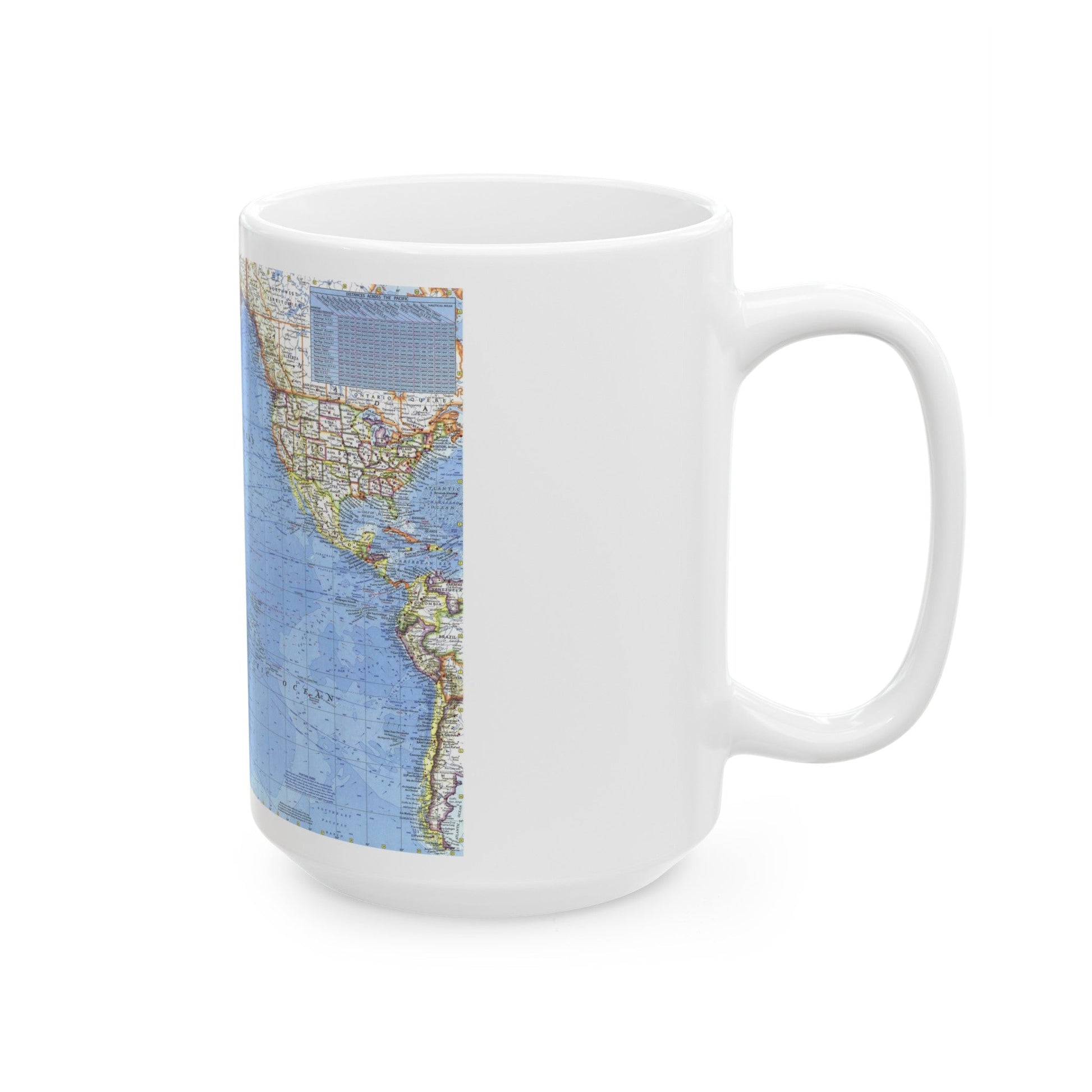 Pacific Ocean (1969) (Map) White Coffee Mug-The Sticker Space