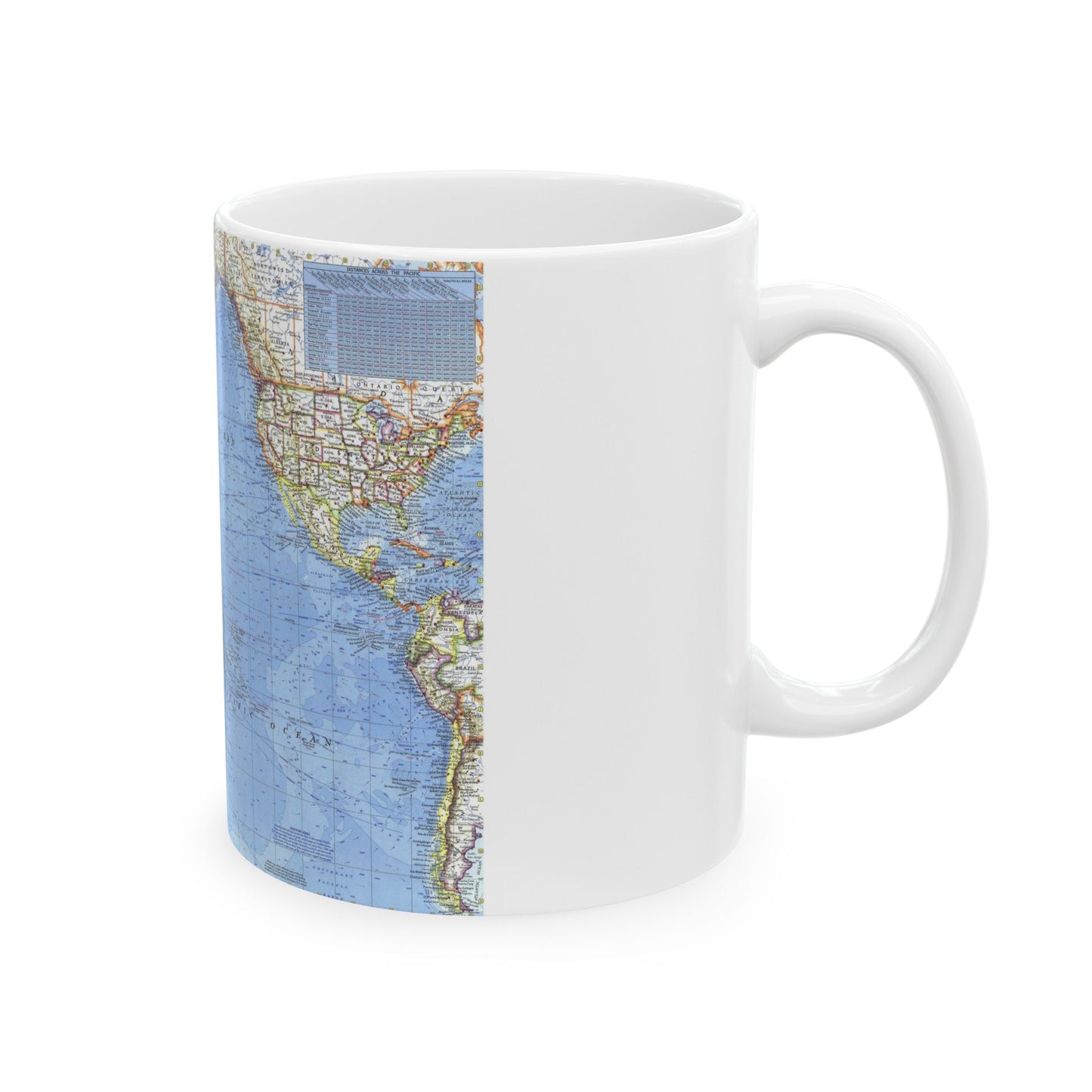 Pacific Ocean (1969) (Map) White Coffee Mug-The Sticker Space