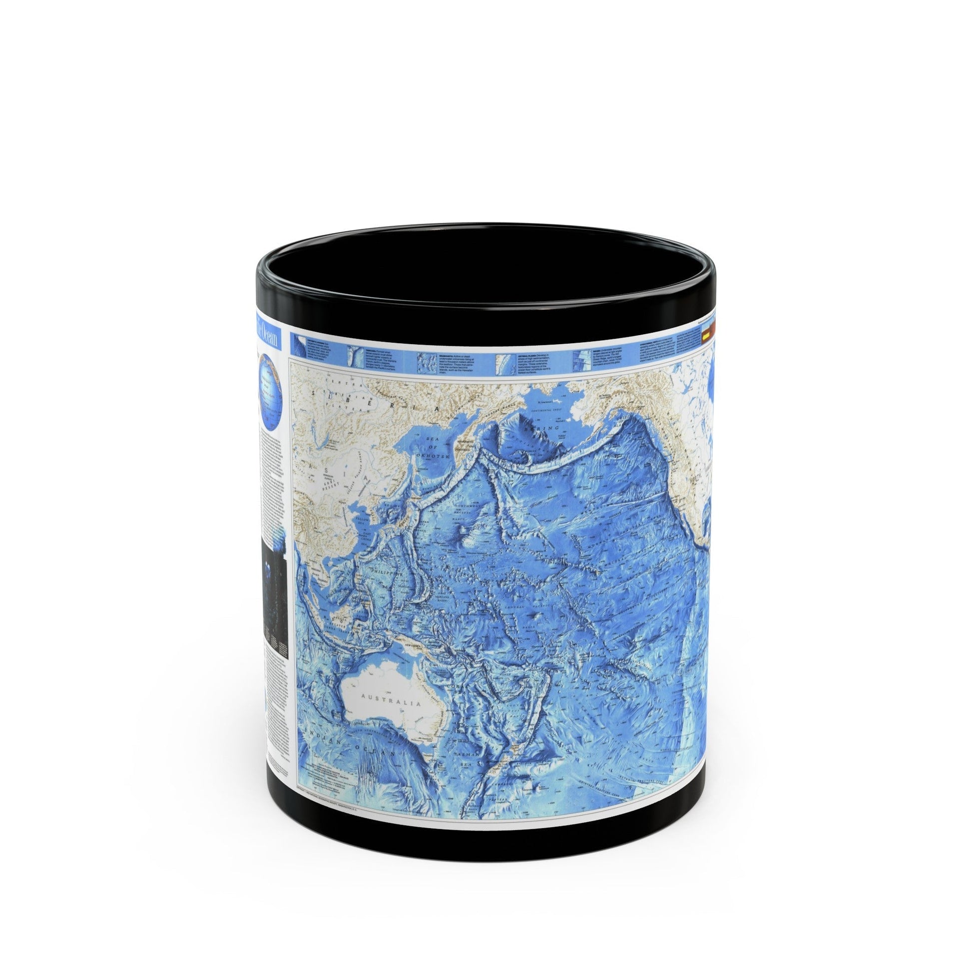 Pacific Ocean (1992) (Map) Black Coffee Mug-11oz-The Sticker Space