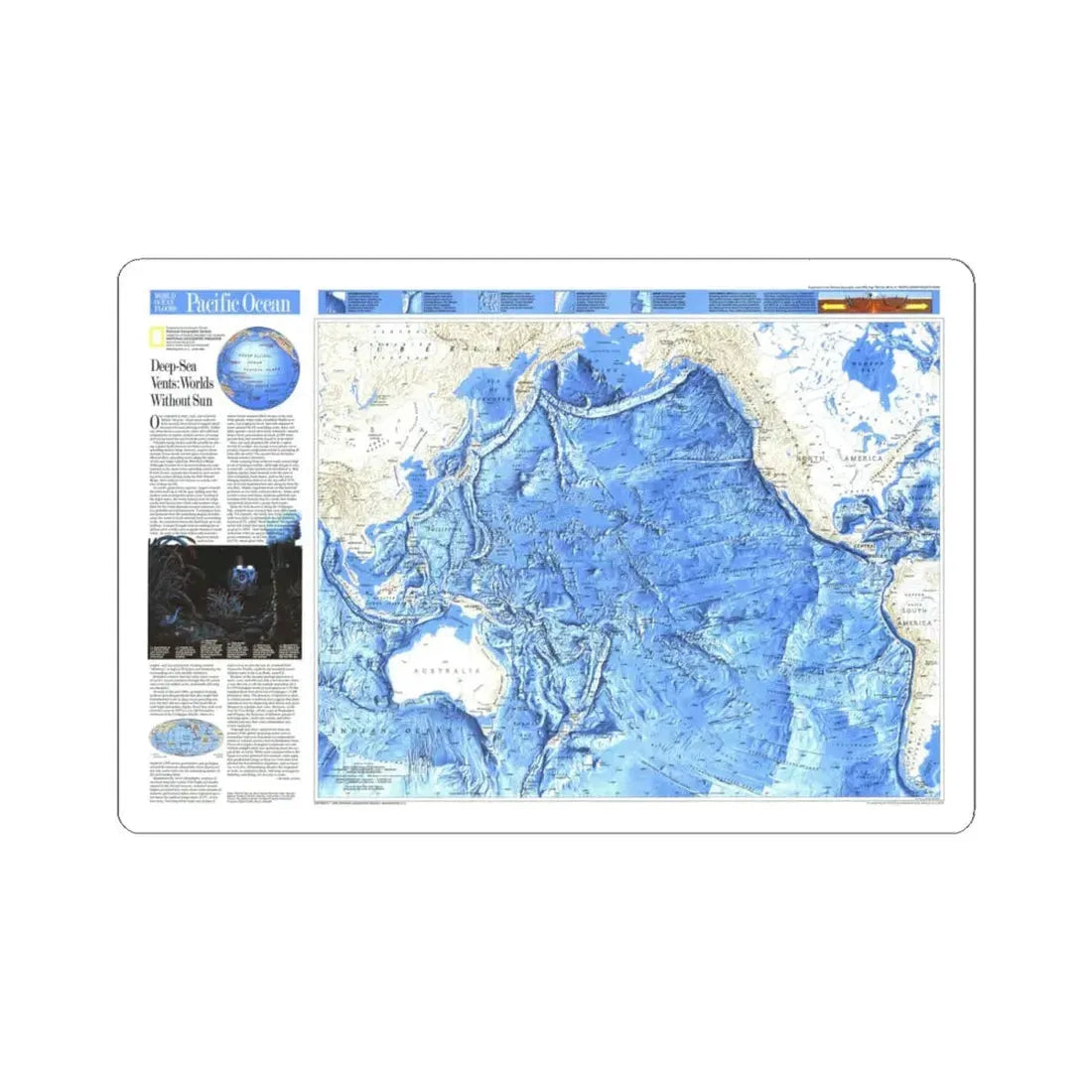 Pacific Ocean (1992) (Map) STICKER Vinyl Kiss-Cut Decal 4 Inch White - The Sticker Space