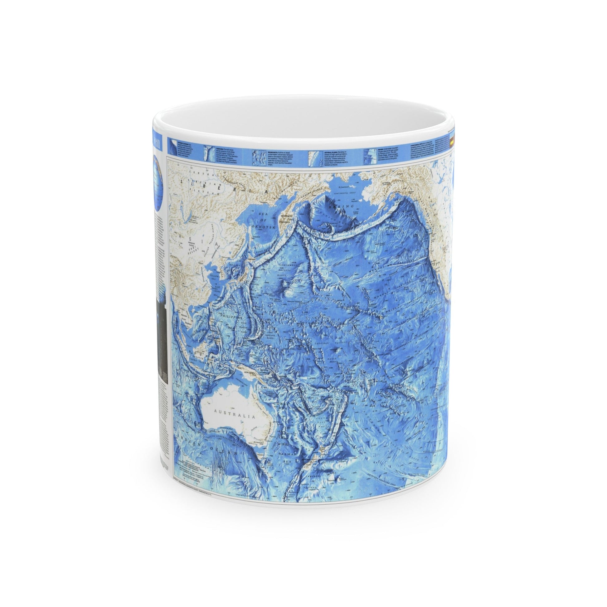 Pacific Ocean (1992) (Map) White Coffee Mug-11oz-The Sticker Space