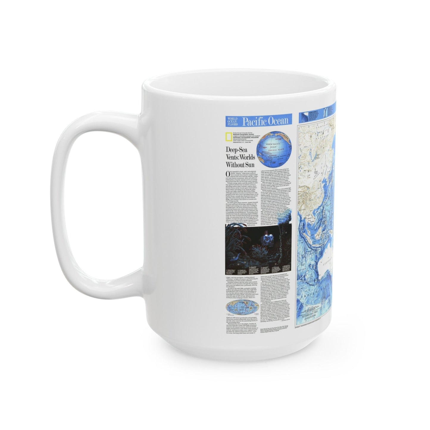 Pacific Ocean (1992) (Map) White Coffee Mug-The Sticker Space