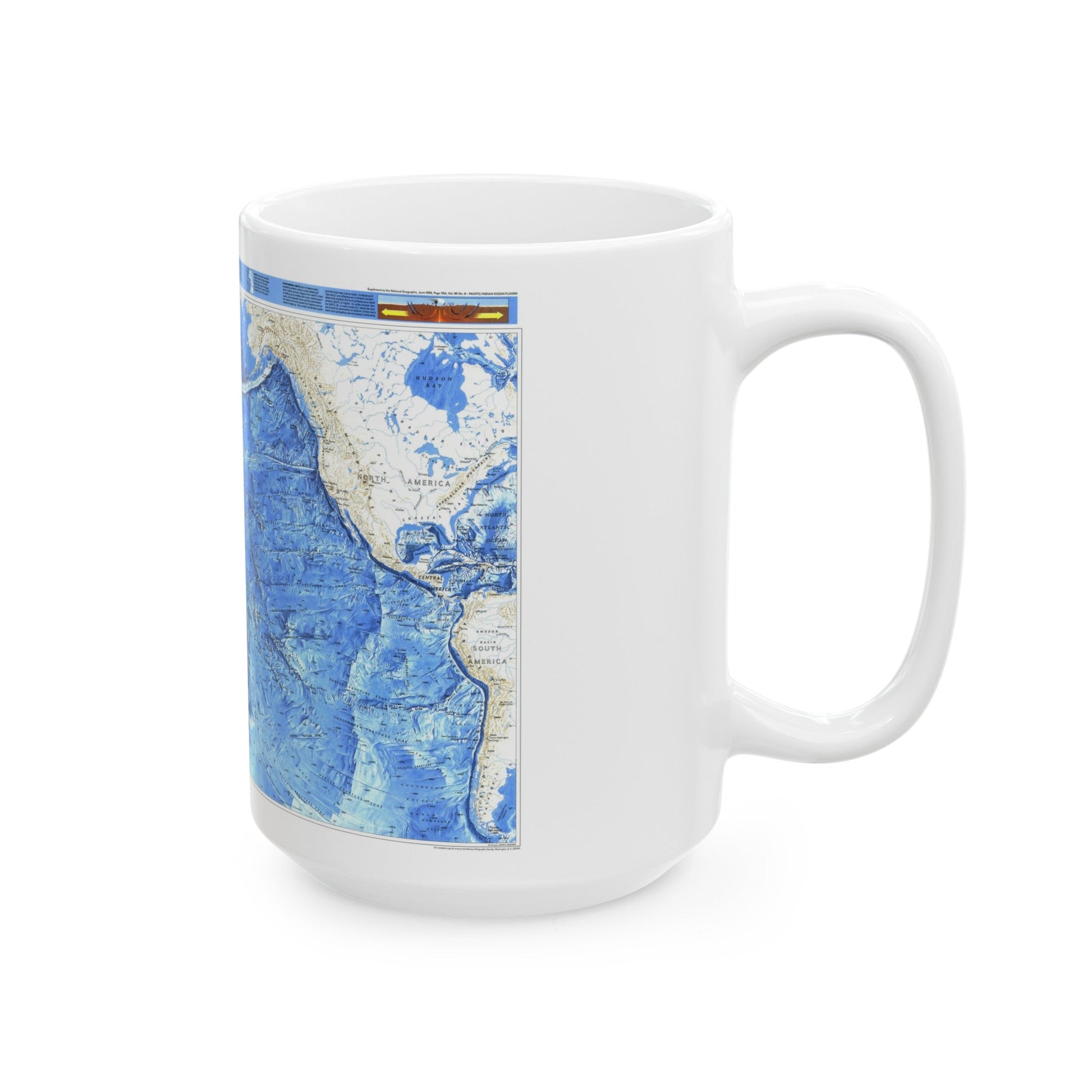 Pacific Ocean (1992) (Map) White Coffee Mug-The Sticker Space