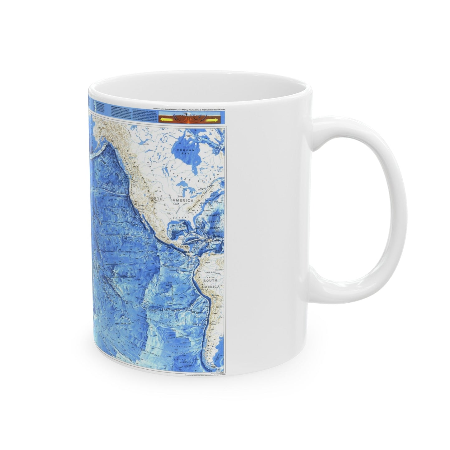 Pacific Ocean (1992) (Map) White Coffee Mug-The Sticker Space