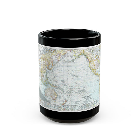 Pacific Ocean and the Bay of Bengal (1943) (Map) Black Coffee Mug-15oz-The Sticker Space