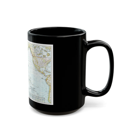 Pacific Ocean and the Bay of Bengal (1943) (Map) Black Coffee Mug-The Sticker Space