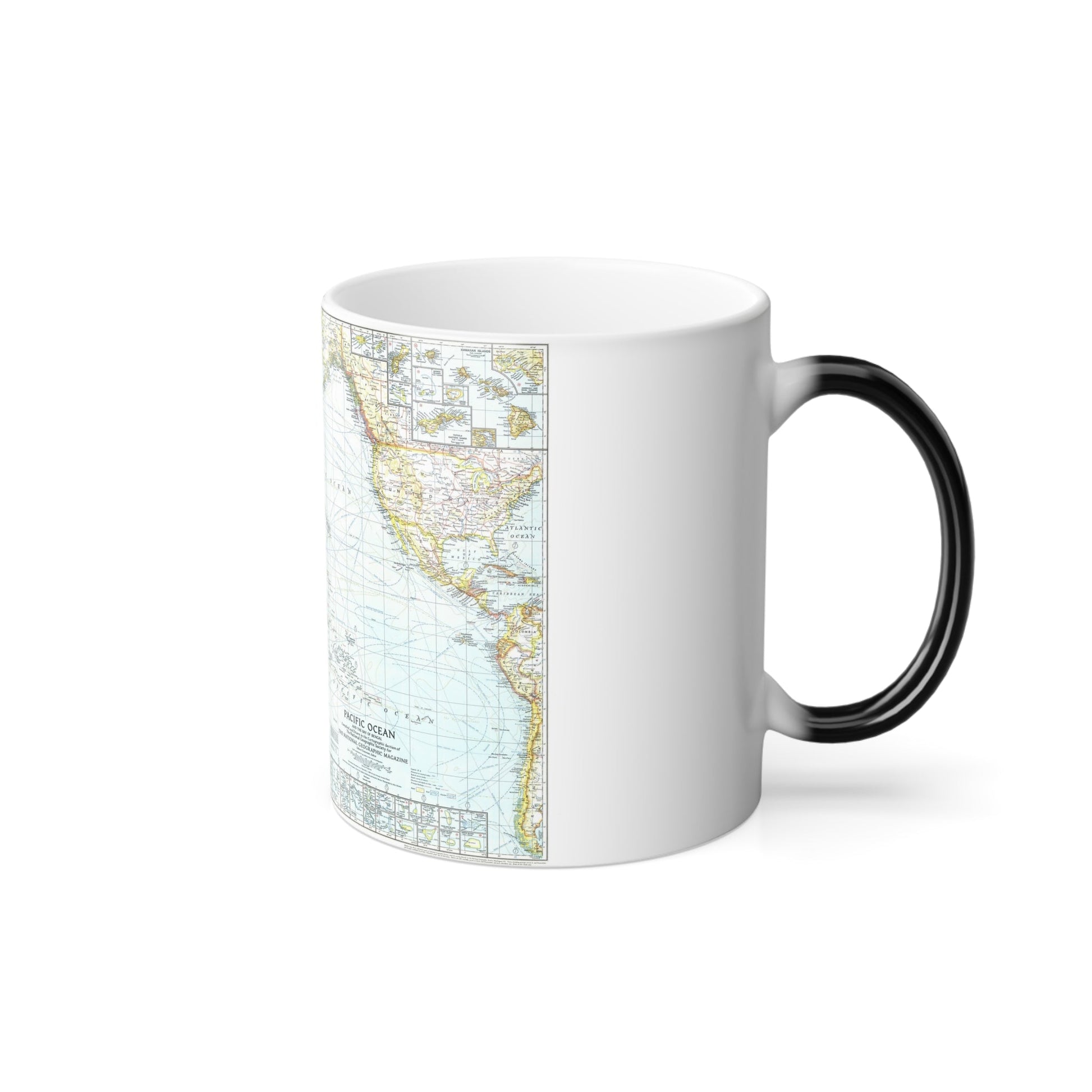 Pacific Ocean and the Bay of Bengal (1943) (Map) Color Changing Mug 11oz-11oz-The Sticker Space