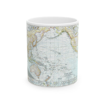 Pacific Ocean and the Bay of Bengal (1943) (Map) White Coffee Mug-11oz-The Sticker Space