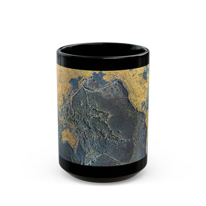 Pacific Ocean Floor (1969) (Map) Black Coffee Mug-15oz-The Sticker Space