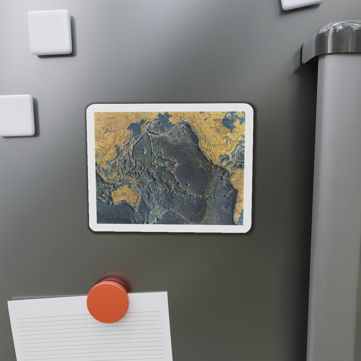 Pacific Ocean Floor (1969) (Map) Refrigerator Magnet-The Sticker Space