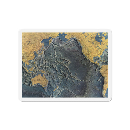 Pacific Ocean Floor (1969) (Map) Refrigerator Magnet-4" x 4"-The Sticker Space