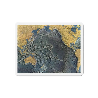 Pacific Ocean Floor (1969) (Map) Refrigerator Magnet 6 Inch - The Sticker Space