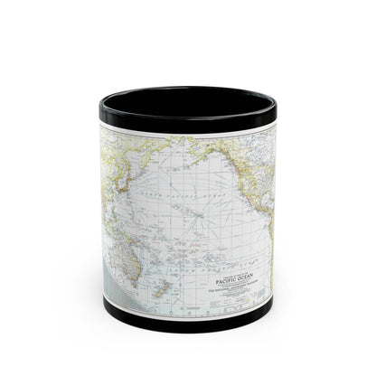 Pacific Ocean - Theater of War (1942) (Map) Black Coffee Mug-11oz-The Sticker Space