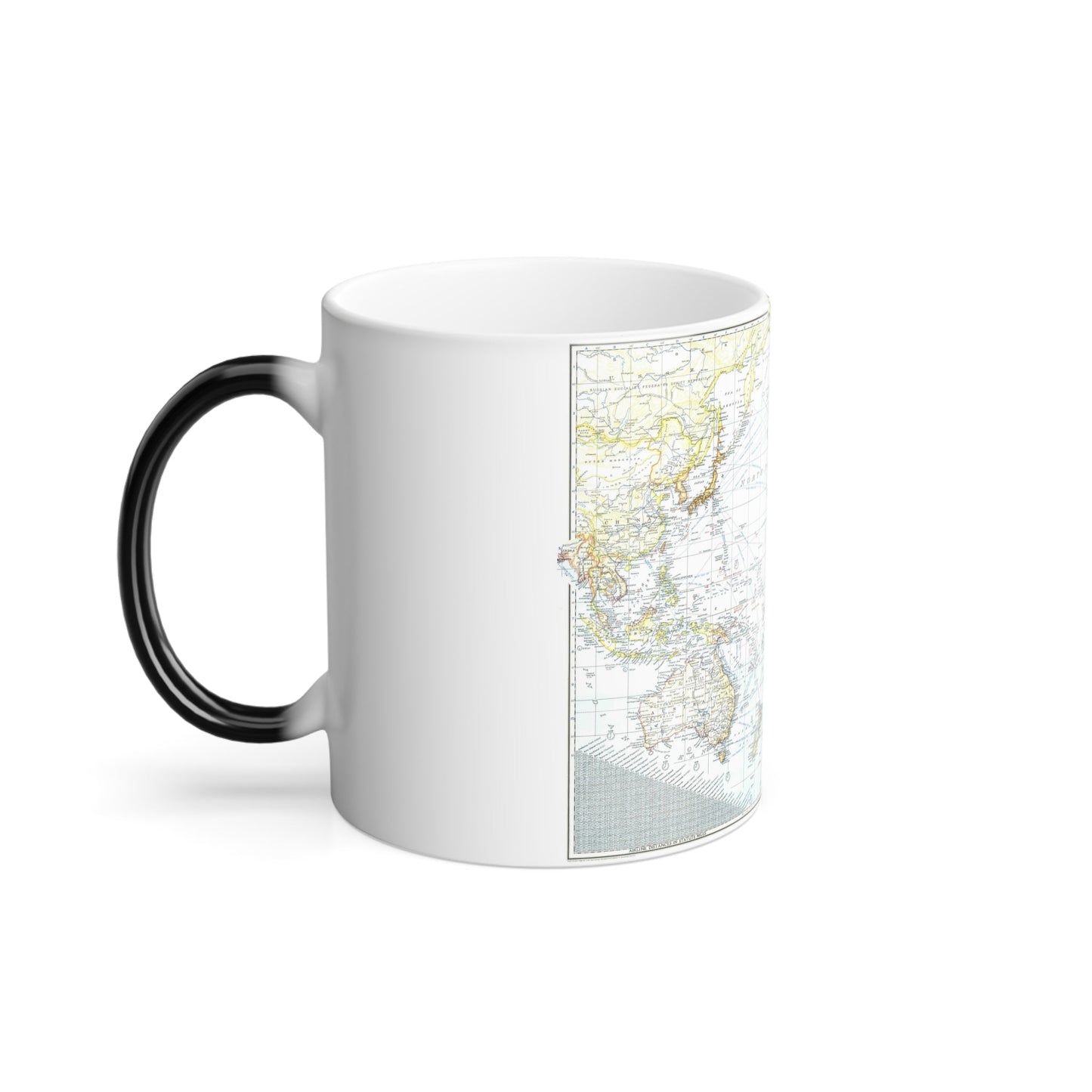 Pacific Ocean - Theater of War (1942) (Map) Color Changing Mug 11oz-11oz-The Sticker Space