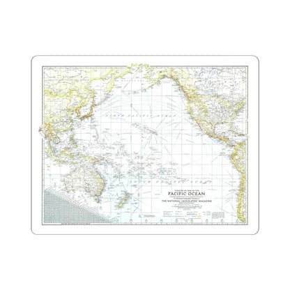 Pacific Ocean - Theater of War (1942) (Map) STICKER Vinyl Kiss-Cut Decal 3 Inch White - The Sticker Space