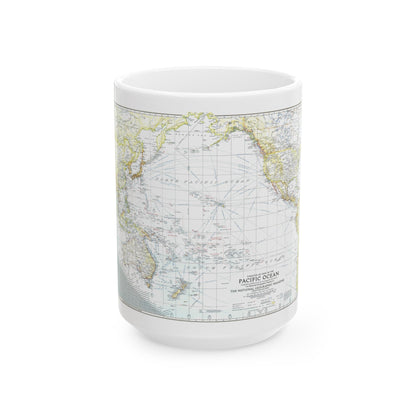 Pacific Ocean - Theater of War (1942) (Map) White Coffee Mug-15oz-The Sticker Space