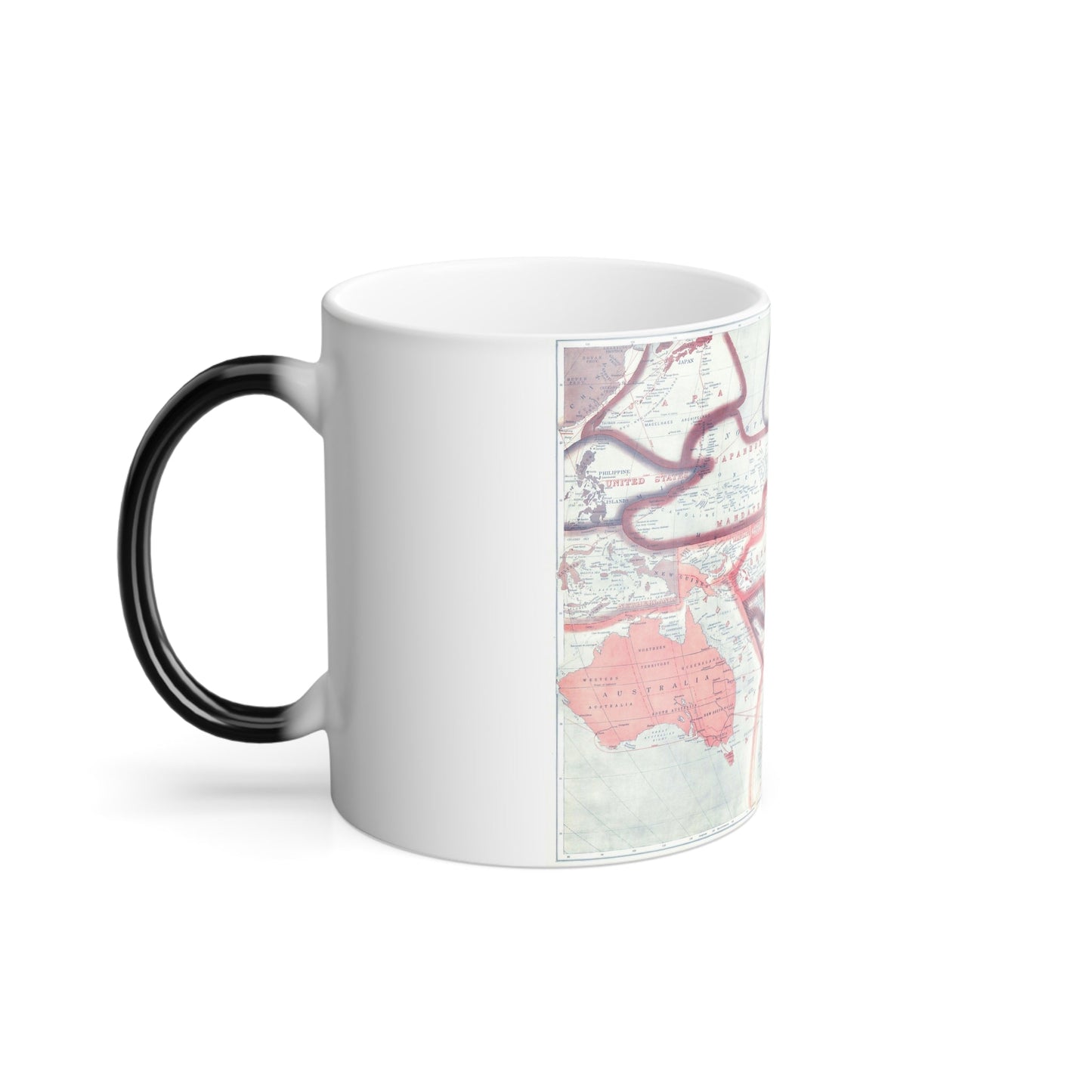 Pacific - Sovereignty and Mandate Boundary Lines (1921) (Map) Color Changing Mug 11oz-11oz-The Sticker Space