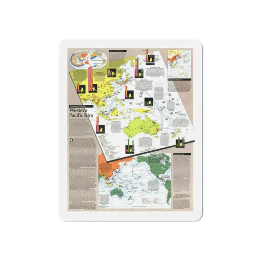 Pacific - Western Rim (1989) (Map) Refrigerator Magnet 6 Inch - The Sticker Space