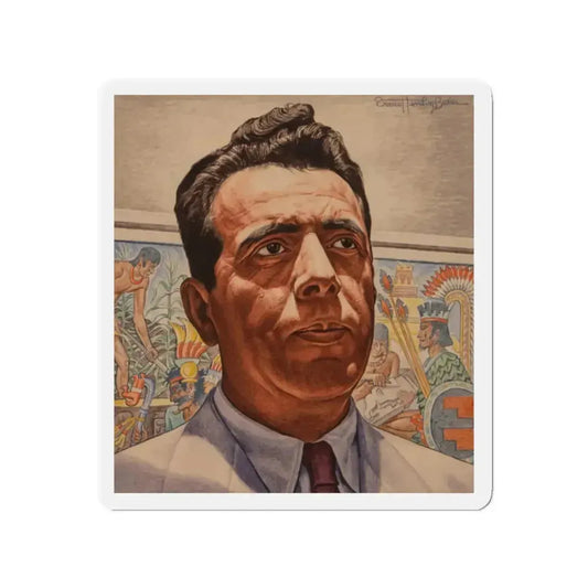 Padilla, Time magazine cover, April 6, 1946 (Magazine Illustration) Refrigerator Magnet 2 Inch Die-Cut - The Sticker Space