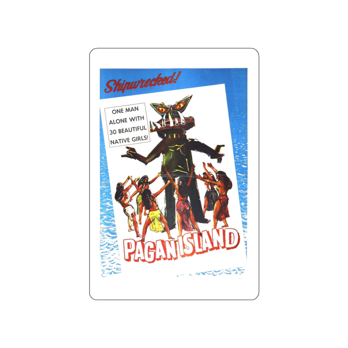 PAGAN ISLAND 1961 Movie Poster STICKER Vinyl Die-Cut Decal-White-The Sticker Space