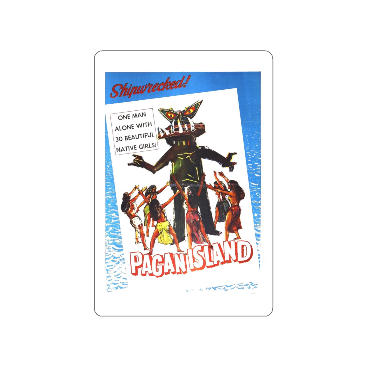 PAGAN ISLAND 1961 Movie Poster STICKER Vinyl Die-Cut Decal-White-The Sticker Space