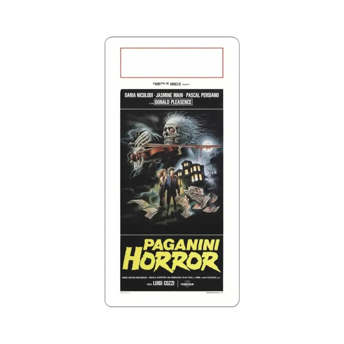 PAGANINI HORROR 1988 Movie Poster - STICKER Vinyl Kiss-Cut Decal 6 Inch White - The Sticker Space