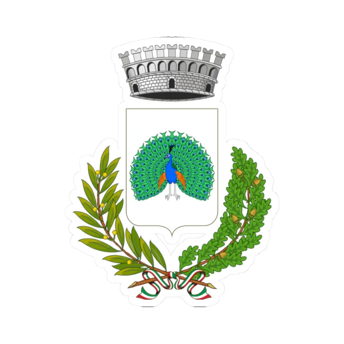 Pago Veiano-Stemma (Italy) (Coat of Arms) STICKER Vinyl Kiss-Cut Decal 2 Inch White - The Sticker Space