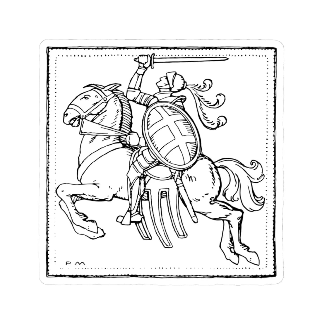 Pahonia. Пагоня 1918 2 (Belarus) (Coat of Arms) STICKER Vinyl Kiss-Cut Decal 3 Inch White - The Sticker Space